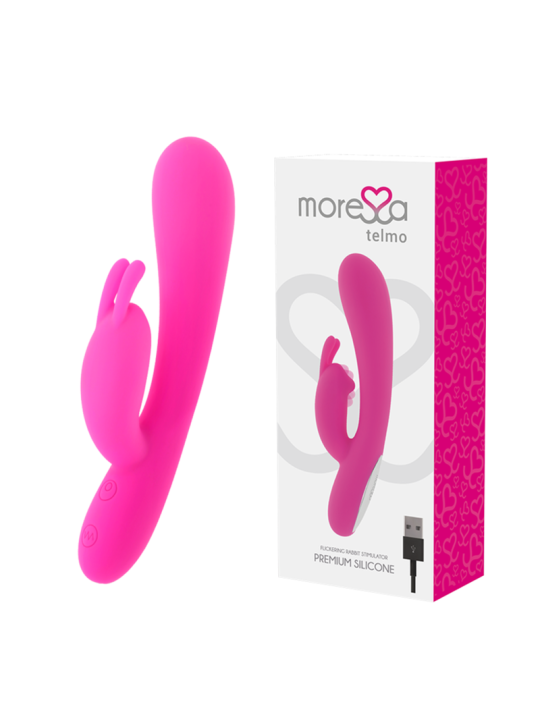 VIBRADOR RABBIT TELMO SILICONA RECARGABLE 7 VELOCIDADES DE LA MARCA MORESSA