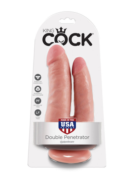 DILDO DOBLE PENETRACIÓN REALISTA KING COCK DE LA MARCA KING COCK