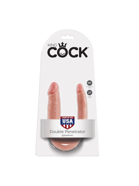 DILDO DOBLE PENETRACIÓN REALISTA 12.7 CM KING COCK DE LA MARCA KING COCK