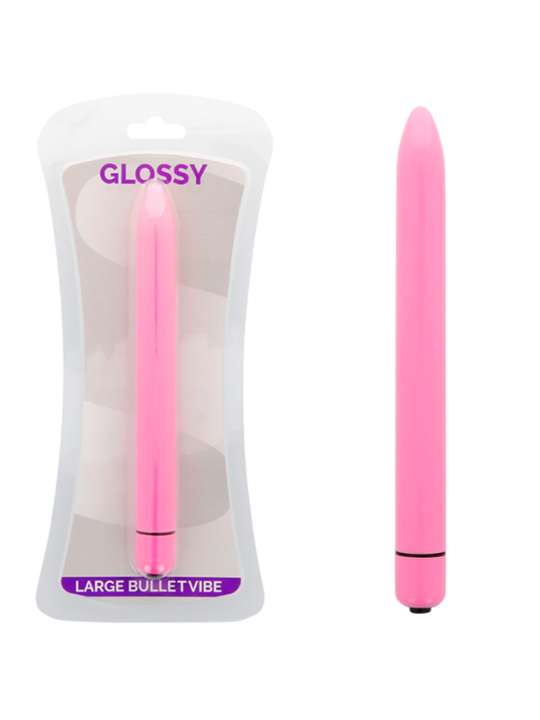 VIBRADOR SLIM ROSA SILENCIOSO Y RESISTENTE AL AGUA DE LA MARCA GLOSSY
