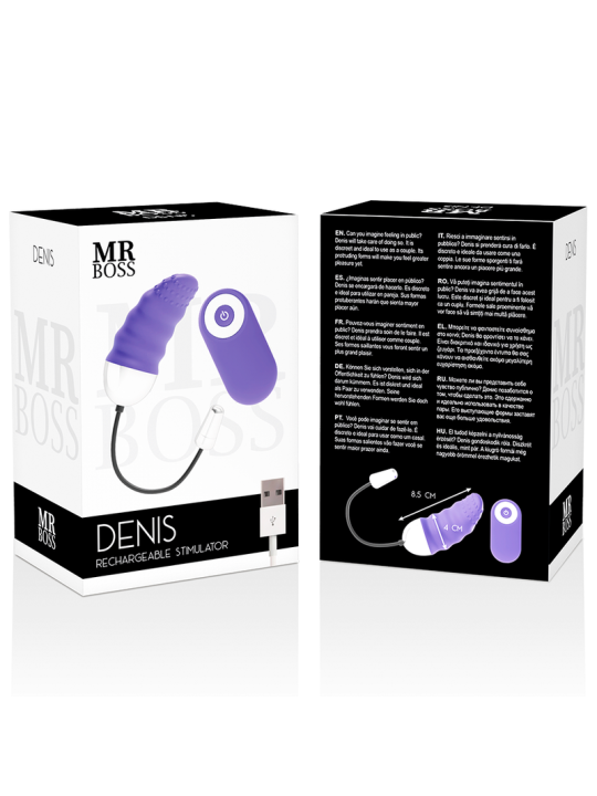 HUEVO VIBRADOR CONTROL REMOTO DENIS 10 MODOS SILICONA DE LA MARCA MR. BOSS