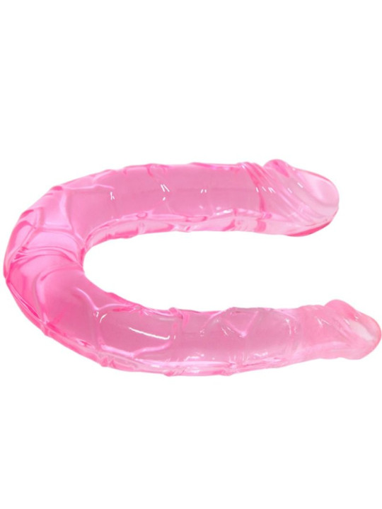 CONSOLADOR DOBLE CABEZA TPR ROSA TEXTURADO DE LA MARCA BAILE DILDOS