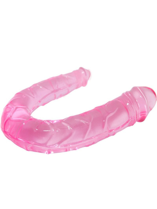 CONSOLADOR DOBLE CABEZA TPR ROSA TEXTURADO DE LA MARCA BAILE DILDOS
