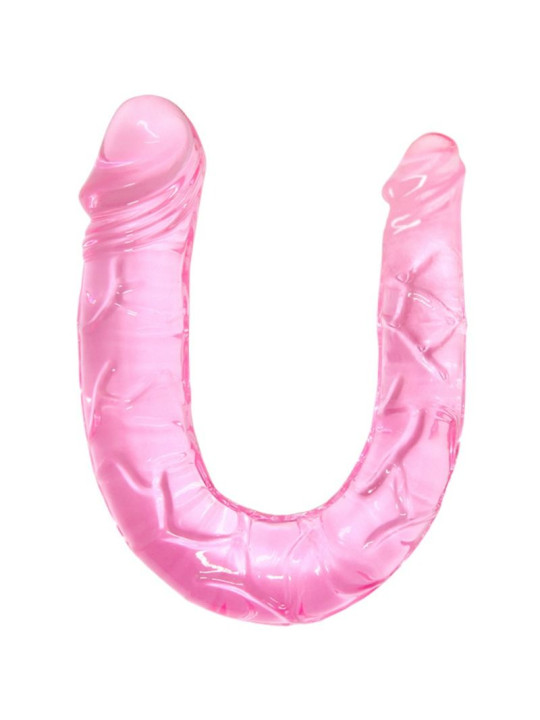 CONSOLADOR DOBLE CABEZA TPR ROSA TEXTURADO DE LA MARCA BAILE DILDOS