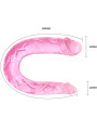 CONSOLADOR DOBLE CABEZA TPR ROSA TEXTURADO DE LA MARCA BAILE DILDOS