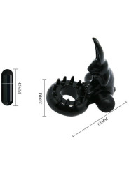 ANILLO VIBRADOR CON CONEJO PARA PAREJAS - NEGRO DE LA MARCA BAILE FOR HIM