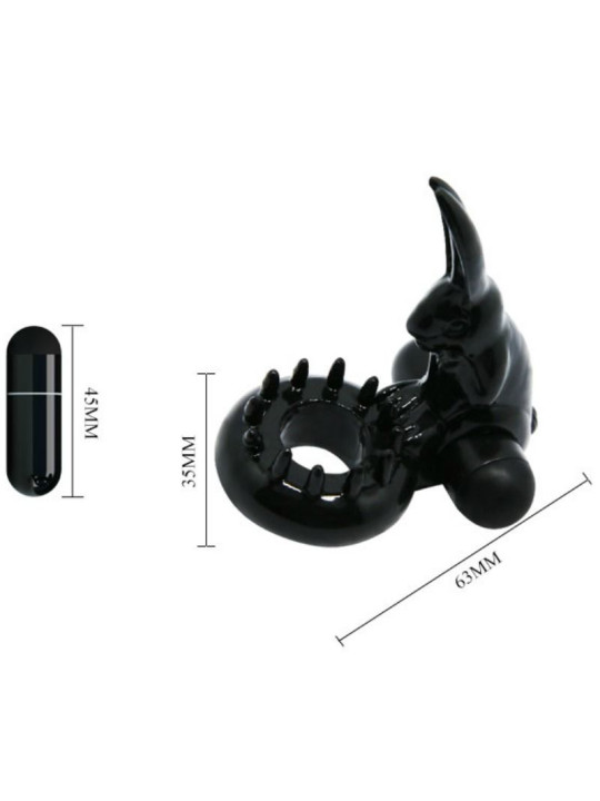 ANILLO VIBRADOR CON CONEJO PARA PAREJAS - NEGRO DE LA MARCA BAILE FOR HIM