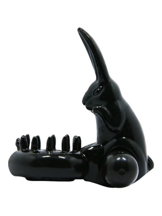 ANILLO VIBRADOR CON CONEJO PARA PAREJAS - NEGRO DE LA MARCA BAILE FOR HIM