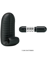 VIBRADOR DEDAL TEXTURIZADO NEGRO PARA ESTIMULACIÓN ÍNTIMA DE LA MARCA PRETTY LOVE