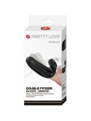 VIBRADOR DEDAL TEXTURIZADO NEGRO PARA ESTIMULACIÓN ÍNTIMA DE LA MARCA PRETTY LOVE