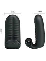 VIBRADOR DEDAL TEXTURIZADO NEGRO PARA ESTIMULACIÓN ÍNTIMA DE LA MARCA PRETTY LOVE
