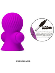 ESTIMULADOR PEZONES 12 MODOS VIBRACIÓN SILICONA USB DE LA MARCA PRETTY LOVE SMART