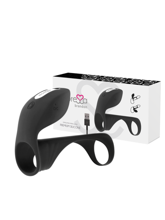 ANILLO VIBRADOR BRANDON CON FUNDA SILICONA PREMIUM DE LA MARCA MORESSA