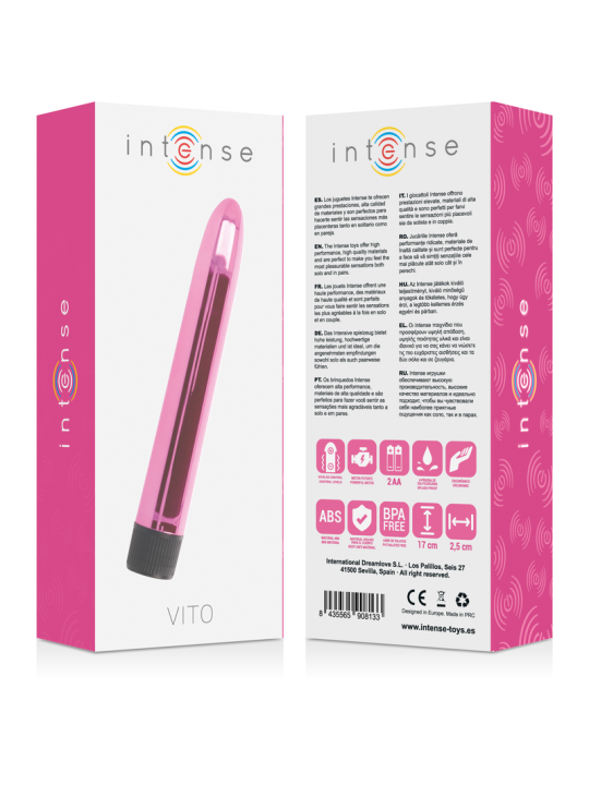 VIBRADOR VITO ROSA 17CM - POTENTE Y SILENCIOSO DE LA MARCA INTENSE FUN