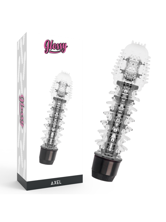 VIBRADOR JELLY AXEL NEGRO PLATINO IMPERMEABLE DE LA MARCA GLOSSY