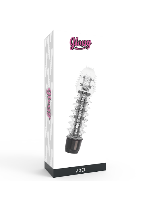 VIBRADOR JELLY AXEL NEGRO PLATINO IMPERMEABLE DE LA MARCA GLOSSY
