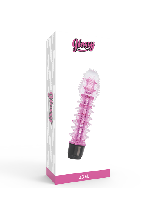 VIBRADOR JELLY AXEL ROSA PLATINO IMPERMEABLE DE LA MARCA GLOSSY
