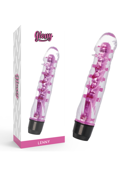 VIBRADOR LENNY ROSA GLOSSY - IMPERMEABLE Y ERGONÓMICO DE LA MARCA GLOSSY