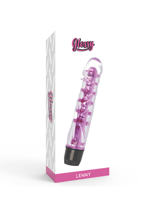 VIBRADOR LENNY ROSA GLOSSY - IMPERMEABLE Y ERGONÓMICO DE LA MARCA GLOSSY