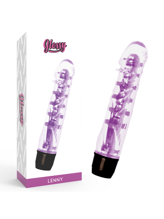 VIBRADOR LENNY LILA PLATINO - ERGONÓMICO E IMPERMEABLE DE LA MARCA GLOSSY
