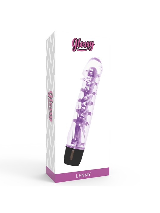 VIBRADOR LENNY LILA PLATINO - ERGONÓMICO E IMPERMEABLE DE LA MARCA GLOSSY