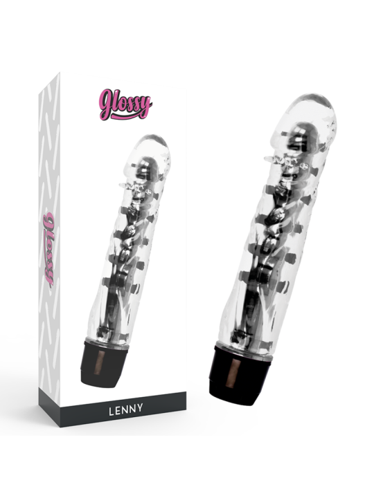 VIBRADOR LENNY NEGRO GLOSSY - ERGONÓMICO E IMPERMEABLE DE LA MARCA GLOSSY
