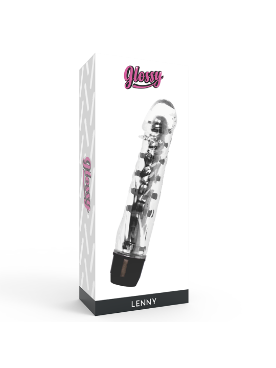 VIBRADOR LENNY NEGRO GLOSSY - ERGONÓMICO E IMPERMEABLE DE LA MARCA GLOSSY