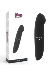 VIBRADOR PHIL NEGRO ESTIMULADOR PUNTO G SILENCIOSO DE LA MARCA GLOSSY