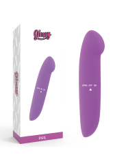 VIBRADOR PHIL LILA ESTIMULADOR PUNTO G SILENCIOSO DE LA MARCA GLOSSY
