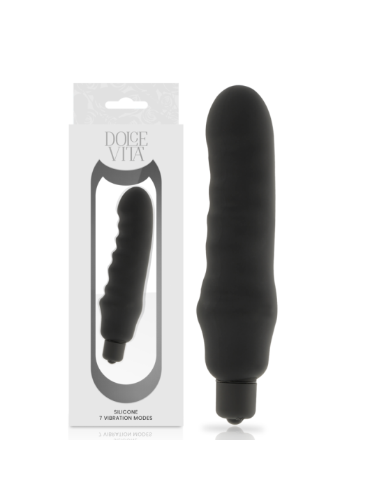 VIBRADOR SILICONA SUAVE DOLCE VITA NEGRO DE LA MARCA DOLCE VITA