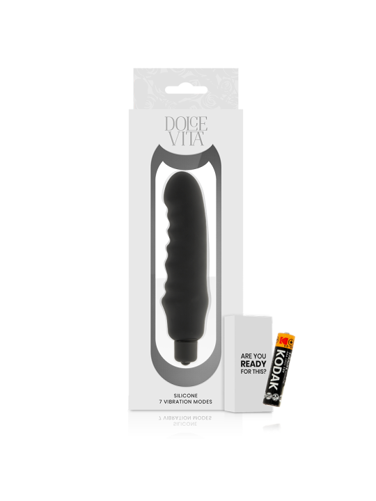 VIBRADOR SILICONA SUAVE DOLCE VITA NEGRO DE LA MARCA DOLCE VITA