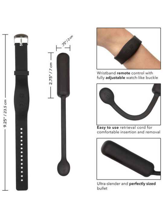 BALA VIBRADORA RECARGABLE CON CONTROL DE PULSERA DE LA MARCA CALEXOTICS