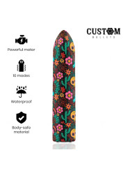 BALA VIBRADORA RECARGABLE 10 MODOS SKULL DE LA MARCA CUSTOM BULLETS