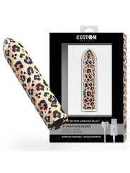 BALA VIBRADORA RECARGABLE 10 MODOS LEOPARD DE LA MARCA CUSTOM BULLETS