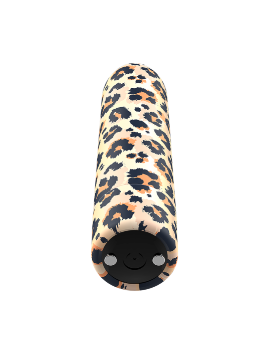 BALA VIBRADORA RECARGABLE 10 MODOS LEOPARD DE LA MARCA CUSTOM BULLETS