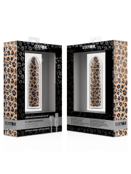 BALA VIBRADORA RECARGABLE 10 MODOS LEOPARD DE LA MARCA CUSTOM BULLETS