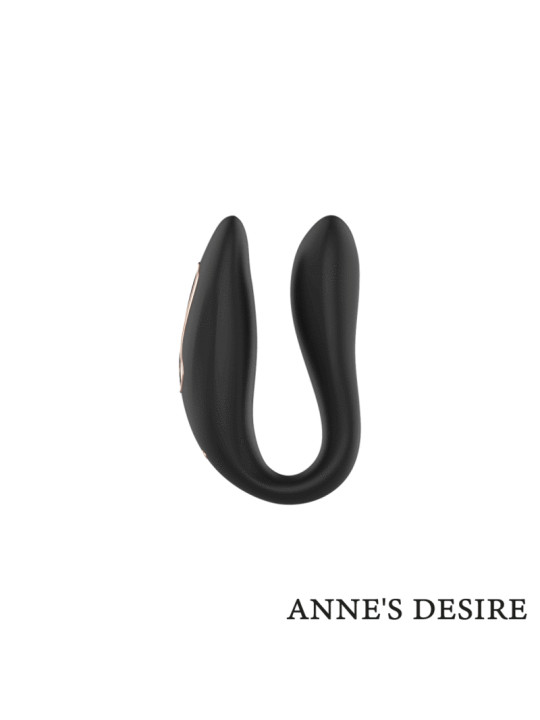 VIBRADOR DUAL WATCHME NEGRO/GOLD PARA PAREJAS DE LA MARCA ANNE´S DESIRE