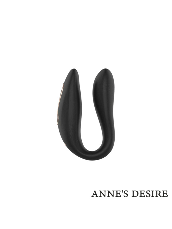 VIBRADOR DUAL WATCHME NEGRO/GOLD PARA PAREJAS DE LA MARCA ANNE´S DESIRE