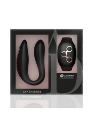 VIBRADOR DUAL WATCHME NEGRO/GOLD PARA PAREJAS DE LA MARCA ANNE´S DESIRE