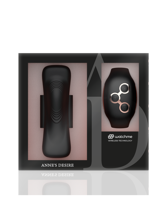 VIBRADOR PANTY WATCHME NEGRO/GOLD CON CONTROL REMOTO DE LA MARCA ANNE´S DESIRE