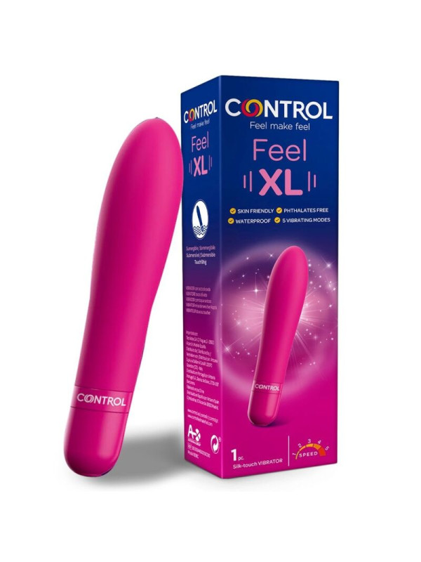 VIBRADOR FEEL XL SILICONA SUAVE 5 VELOCIDADES DE LA MARCA CONTROL TOYS