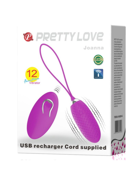 HUEVO VIBRADOR JOANNA 12 MODOS CONTROL REMOTO DE LA MARCA PRETTY LOVE SMART