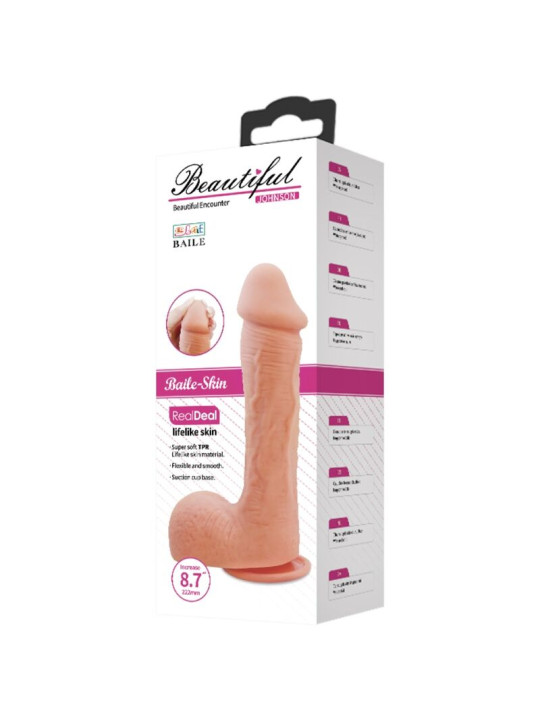 DILDO REALISTA CON VENTOSA 22 CM PIEL TPR DE LA MARCA BAILE DILDOS