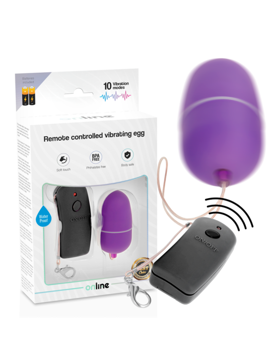 HUEVO VIBRADOR CON MANDO REMOTO 10 MODOS LILA DE LA MARCA ONLINE