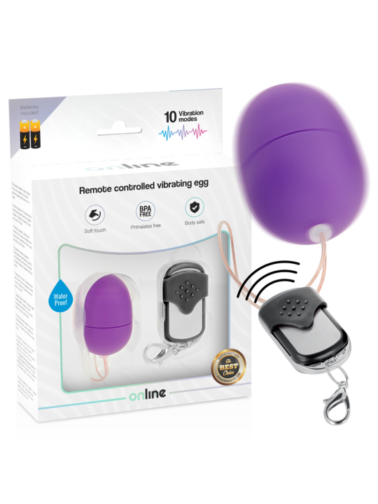 HUEVO VIBRADOR REMOTO 10 MODOS LILA DISCRETO DE LA MARCA ONLINE