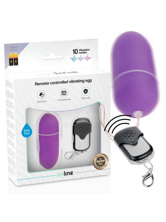 HUEVO VIBRADOR LILA 10 MODOS CONTROL REMOTO DE LA MARCA ONLINE