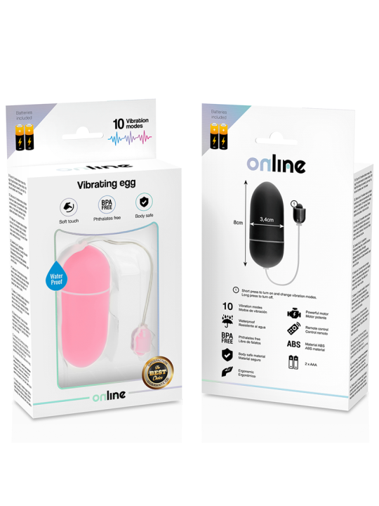 HUEVO VIBRADOR SILICONA SUAVE 10 MODOS WATERPROOF DE LA MARCA ONLINE