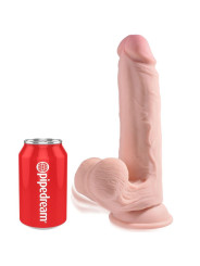 DILDO REALISTA PLUS 3D CON BOLAS OSCILANTES 20.3 CM DE LA MARCA KING COCK PLUS