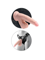 DILDO REALISTA PLUS 3D CON BOLAS OSCILANTES 20.3 CM DE LA MARCA KING COCK PLUS