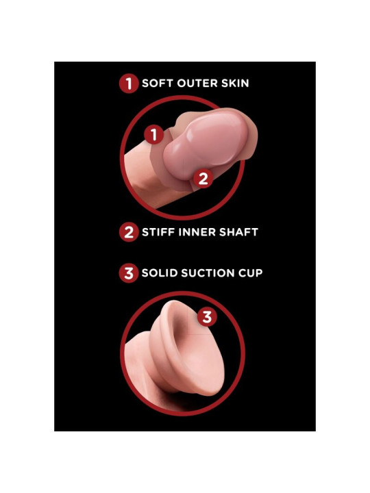 DILDO REALISTA PLUS 3D CON BOLAS OSCILANTES 20.3 CM DE LA MARCA KING COCK PLUS